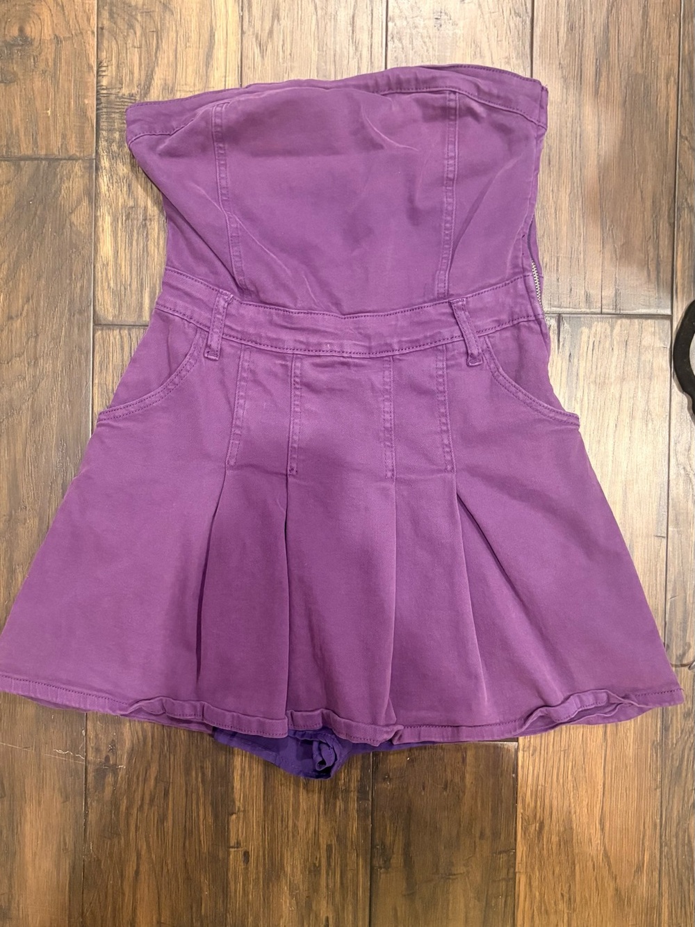 Women’s Purple Strapless Skort Romper